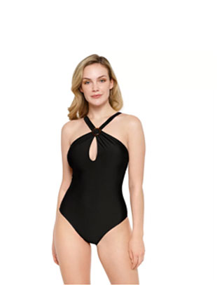 Women's Apt. 9 Keyhole Halter One-Piece Swimsuit