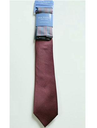 Ensemble cravate et pochette rouge Isaac Mizrahi NY