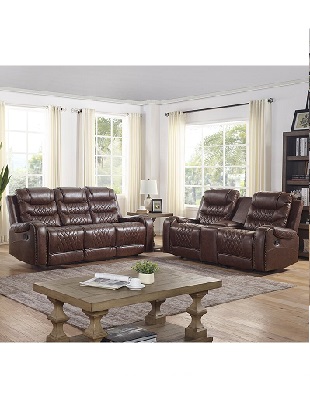 2 piece faux leather reclining living room set