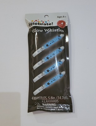 glow whistles 6 premium glow sticks blue