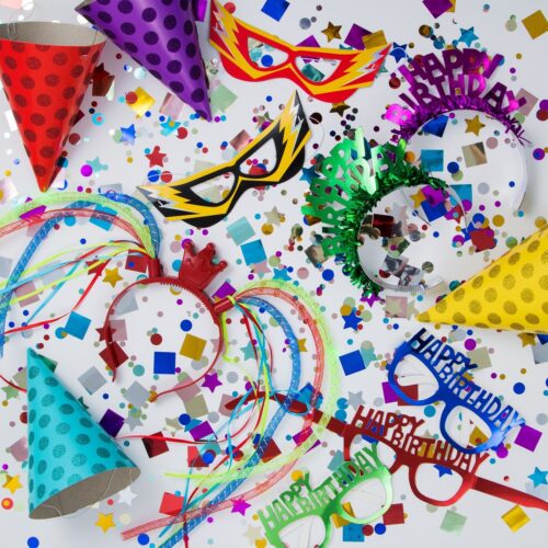 multicolor happy birthday paper glasses for wearing